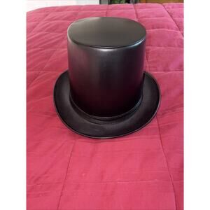 Black Faux Leather Men Hat Magician Hats Steampunk Top Hat